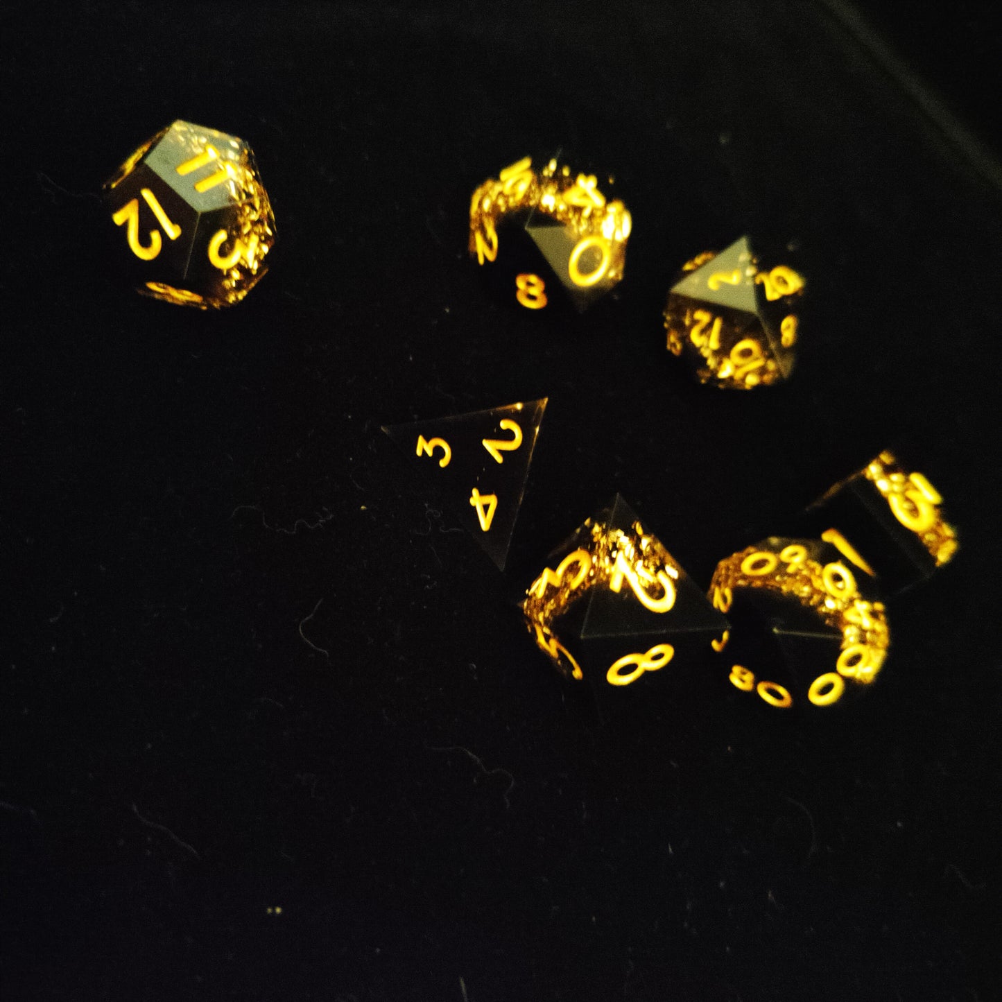 Dice set - Black/Gold - Gold Dust Core (7pcs)