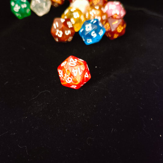 Dice d20 - Red - Satin Effect