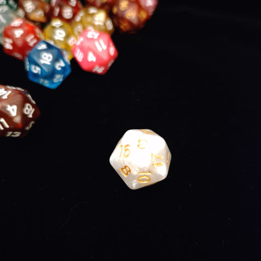 Dice d20 - White - Satin Effect
