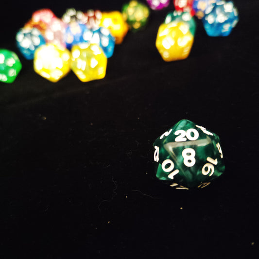 Dice d20 - Dark Green - Satin Effect