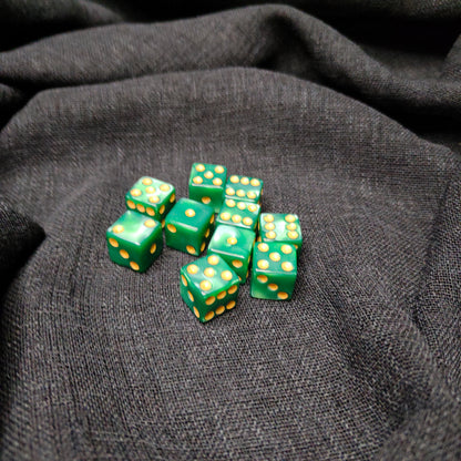 Dice - 6 sided - Green (10pcs)
