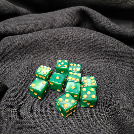 Dice - 6 sided - Green (10pcs)