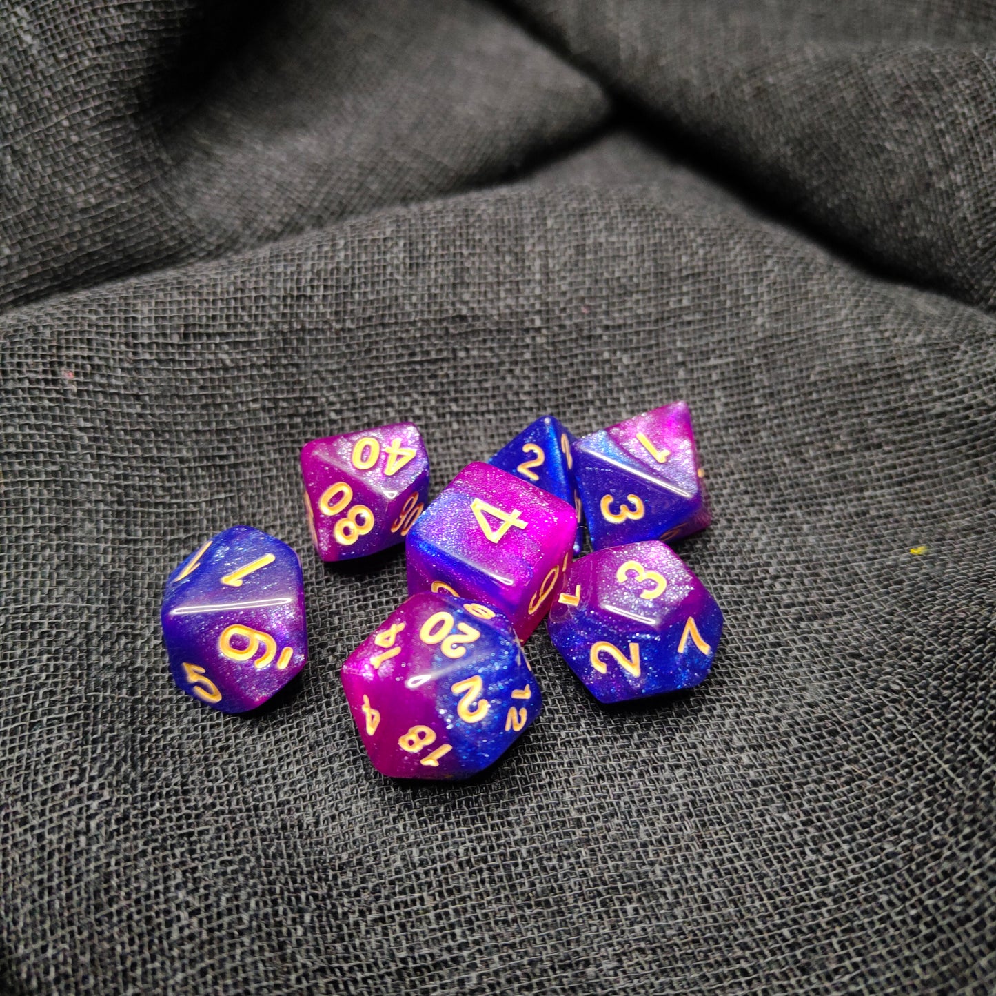 Starfall Veil Dice Set - (7 pcs) - Multiple color options