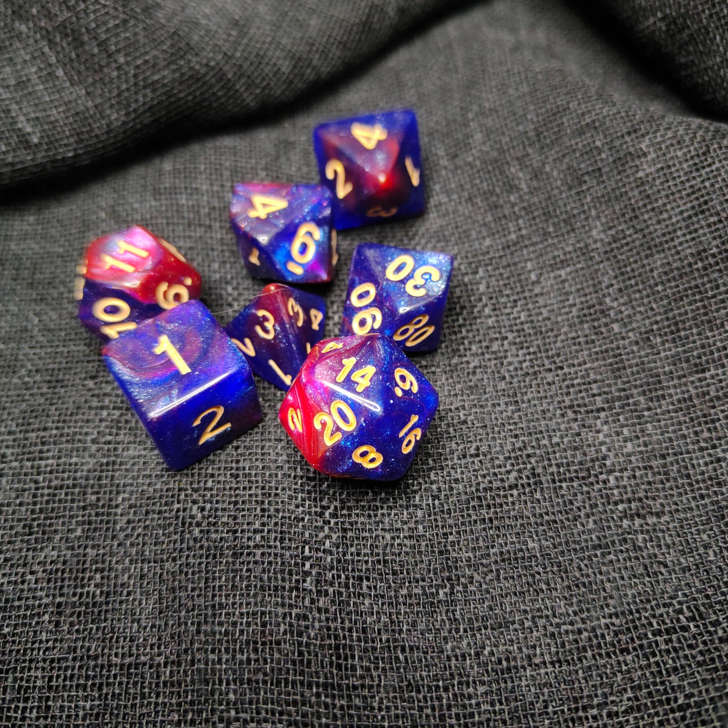 Starfall Veil Dice Set - (7 pcs) - Multiple color options