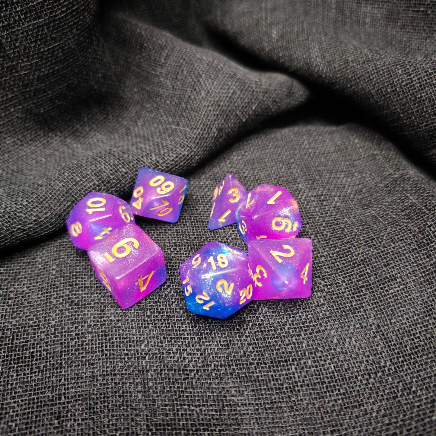 Starfall Veil Dice Set - (7 pcs) - Multiple color options