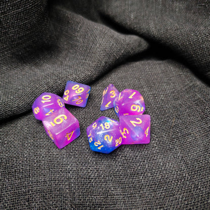 Starfall Veil Dice Set - (7 pcs) - Multiple color options