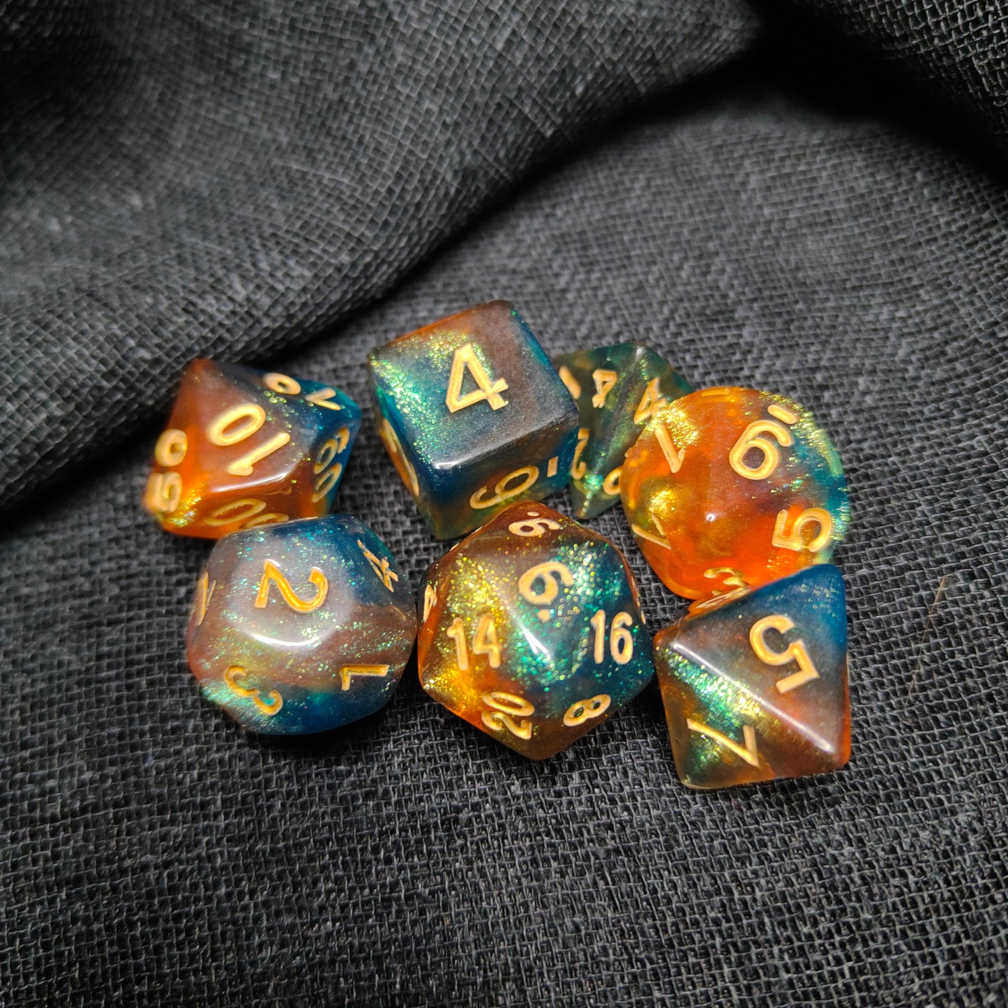 Starfall Veil Dice Set - (7 pcs) - Multiple color options