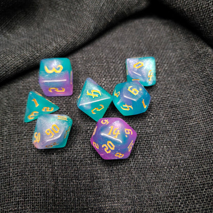 Starfall Veil Dice Set - (7 pcs) - Multiple color options